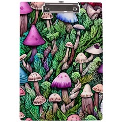 Mushrooms In The Woods A4 Acrylic Clipboard by GardenOfOphir