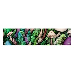 Mushrooms In The Woods Banner And Sign 4  X 1  by GardenOfOphir