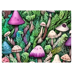 Mushrooms In The Woods Premium Plush Fleece Blanket (extra Small) by GardenOfOphir