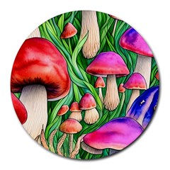 Mushroom Round Mousepad by GardenOfOphir