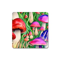 Mushroom Square Magnet by GardenOfOphir