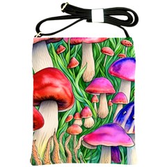 Mushroom Shoulder Sling Bag by GardenOfOphir