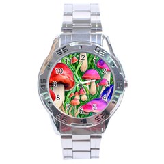 Mushroom Stainless Steel Analogue Watch by GardenOfOphir