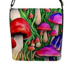 Mushroom Flap Closure Messenger Bag (l) by GardenOfOphir