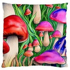 Mushroom Standard Premium Plush Fleece Cushion Case (one Side) by GardenOfOphir