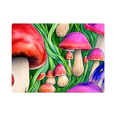 Mushroom One Side Premium Plush Fleece Blanket (mini) by GardenOfOphir