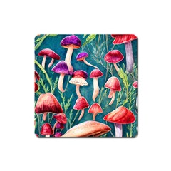 Forest Mushroom Square Magnet by GardenOfOphir