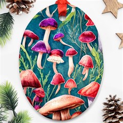 Forest Mushroom Oval Ornament (two Sides) by GardenOfOphir