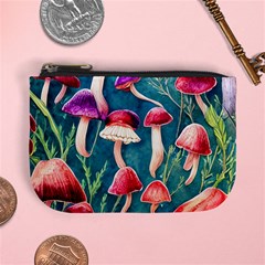 Forest Mushroom Mini Coin Purse by GardenOfOphir