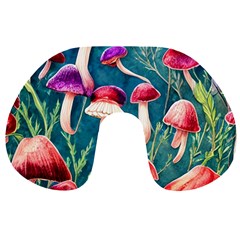 Forest Mushroom Travel Neck Pillow by GardenOfOphir