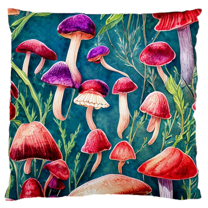 Forest Mushroom Standard Premium Plush Fleece Cushion Case (One Side)