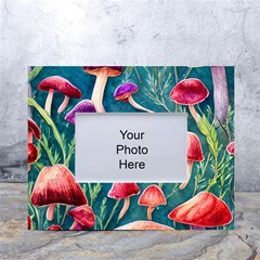 Forest Mushroom White Tabletop Photo Frame 4 x6  by GardenOfOphir