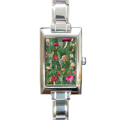 Fairycore Mushroom Rectangle Italian Charm Watch by GardenOfOphir