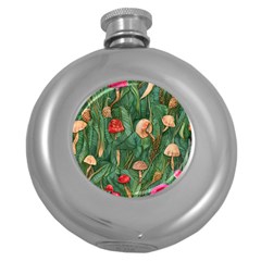 Fairycore Mushroom Round Hip Flask (5 Oz) by GardenOfOphir