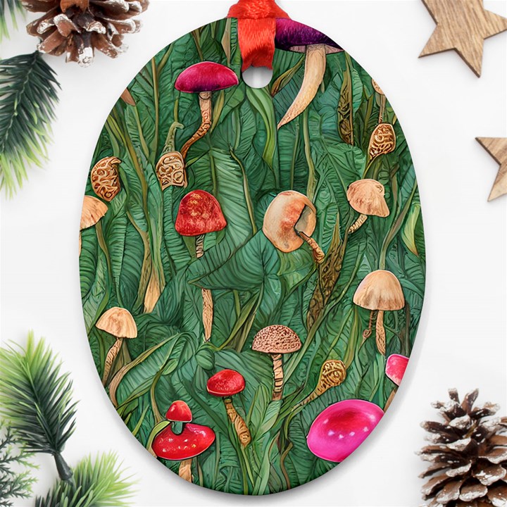 Fairycore Mushroom Oval Ornament (Two Sides)