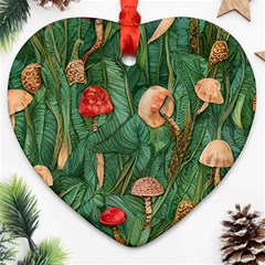 Fairycore Mushroom Heart Ornament (Two Sides)