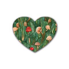 Fairycore Mushroom Rubber Heart Coaster (4 Pack) by GardenOfOphir