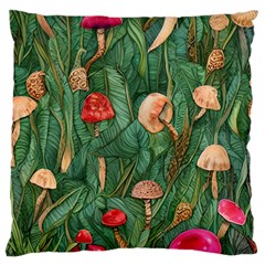 Fairycore Mushroom Large Premium Plush Fleece Cushion Case (two Sides) by GardenOfOphir