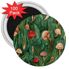 Fairycore Mushroom 3  Magnets (100 Pack) by GardenOfOphir