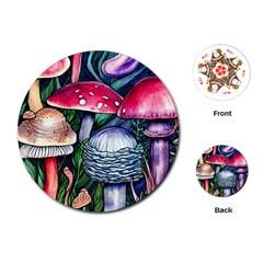 Foraging Mushroom Playing Cards Single Design (round) by GardenOfOphir