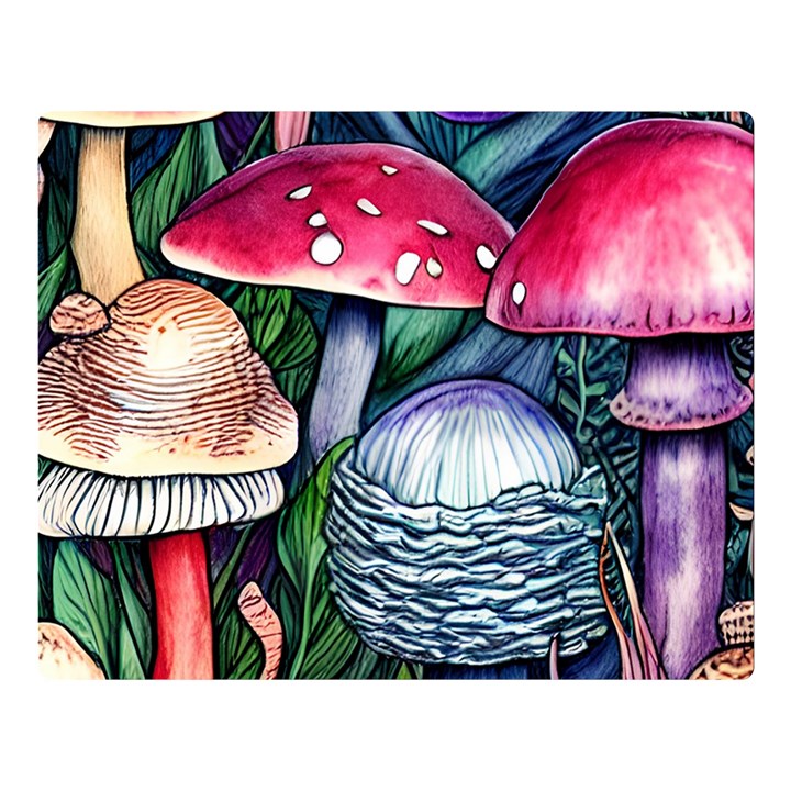 Foraging Mushroom Premium Plush Fleece Blanket (Large)