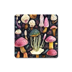 Natural Mushroom Square Magnet by GardenOfOphir