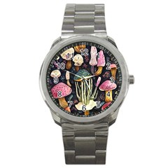 Natural Mushroom Sport Metal Watch by GardenOfOphir