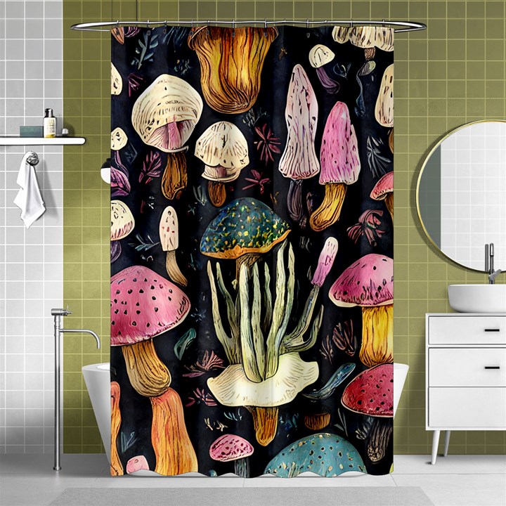 Natural Mushroom Shower Curtain 48  x 72  (Small) 