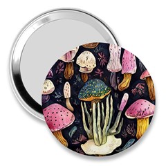 Natural Mushroom 3  Handbag Mirrors by GardenOfOphir