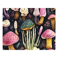 Natural Mushroom Premium Plush Fleece Blanket (large) by GardenOfOphir