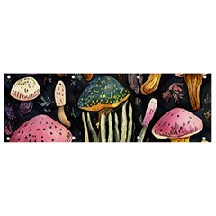 Natural Mushroom Banner And Sign 9  X 3  by GardenOfOphir