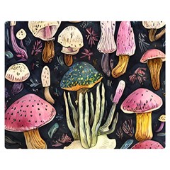 Natural Mushroom One Side Premium Plush Fleece Blanket (medium) by GardenOfOphir