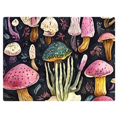 Natural Mushroom One Side Premium Plush Fleece Blanket (extra Small) by GardenOfOphir