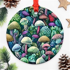 Mushroom Core Fairy Ornament (round) by GardenOfOphir