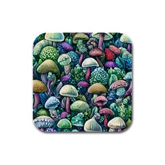 Mushroom Core Fairy Rubber Square Coaster (4 Pack) by GardenOfOphir