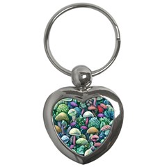 Mushroom Core Fairy Key Chain (heart) by GardenOfOphir