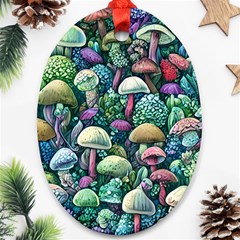 Mushroom Core Fairy Oval Ornament (two Sides) by GardenOfOphir