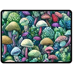 Mushroom Core Fairy One Side Fleece Blanket (large) by GardenOfOphir