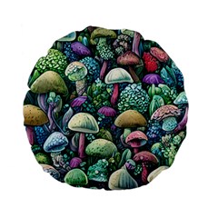 Mushroom Core Fairy Standard 15  Premium Flano Round Cushions by GardenOfOphir