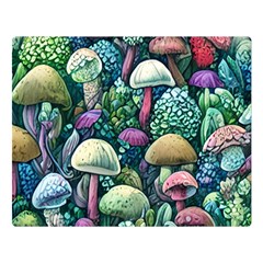 Mushroom Core Fairy Premium Plush Fleece Blanket (large) by GardenOfOphir