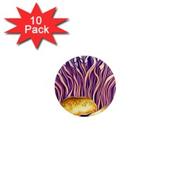 Flowery Garden Mushroom 1  Mini Magnet (10 Pack) 