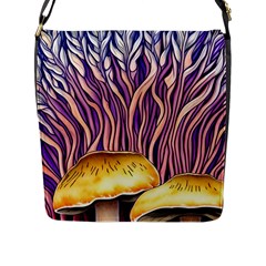 Flowery Garden Mushroom Flap Closure Messenger Bag (l) by GardenOfOphir