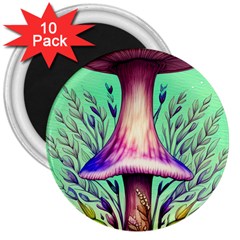 Tiny Witchy Mushroom 3  Magnets (10 Pack)  by GardenOfOphir