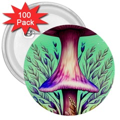 Tiny Witchy Mushroom 3  Buttons (100 Pack)  by GardenOfOphir