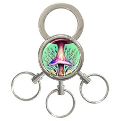 Tiny Witchy Mushroom 3-ring Key Chain by GardenOfOphir