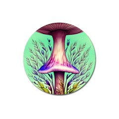 Tiny Witchy Mushroom Magnet 3  (round) by GardenOfOphir