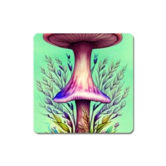 Tiny Witchy Mushroom Square Magnet by GardenOfOphir