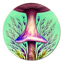 Tiny Witchy Mushroom Magnet 5  (round) by GardenOfOphir