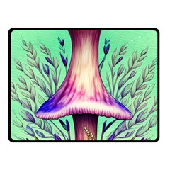 Tiny Witchy Mushroom One Side Fleece Blanket (small) by GardenOfOphir