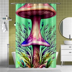 Tiny Witchy Mushroom Shower Curtain 48  X 72  (small)  by GardenOfOphir